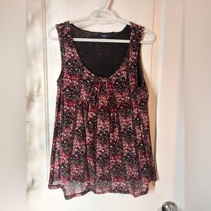 Reitmans Black and Red Patterned Blouse